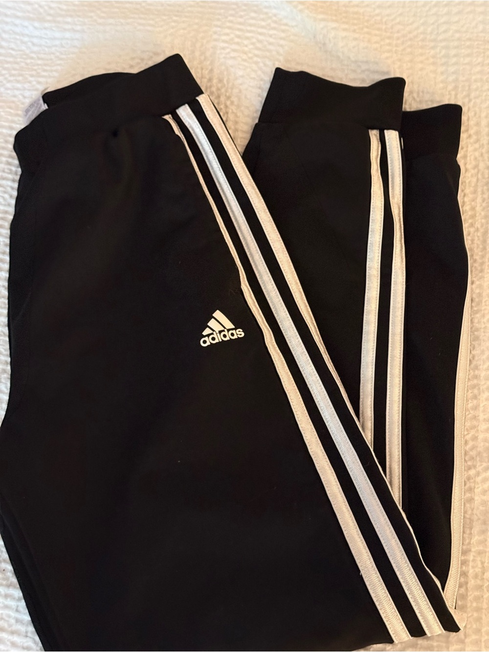 adidas Black Joggers with White Three-Stripes